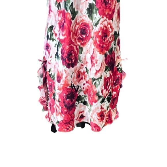 Oscar De La Renta Pink Label Slip Nightgown Small Floral Dress Ruffles VTG COA‎ - Picture 5 of 16